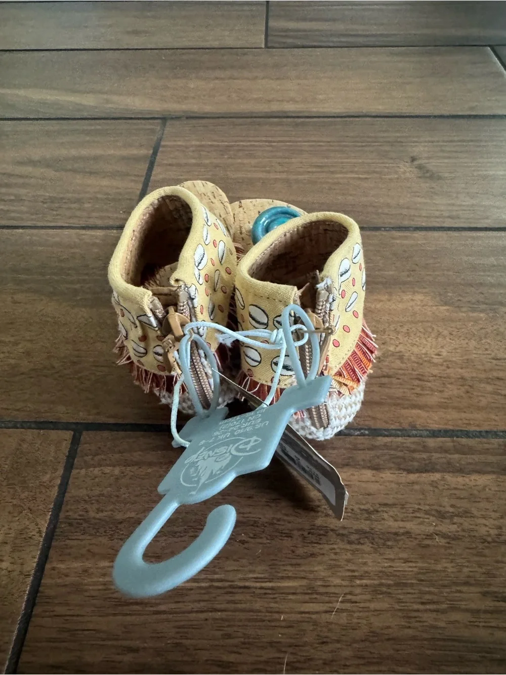 DISNEY  Moana Costume Shoes for Kids Zip Back Toddler Sandals Size 9/10